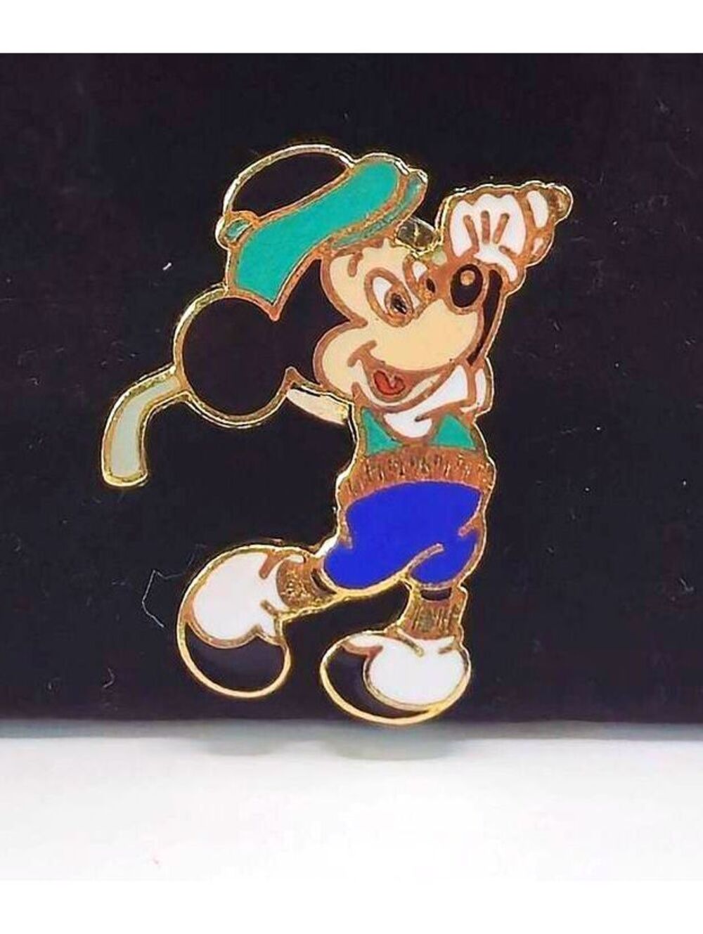 Vintage Mickey Mouse Golfer Enamel Lapel Pin